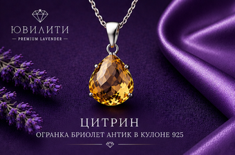 Цитрин Огранка Бриолет Антик