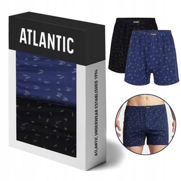 Трусы (2 шт) мужские семейные Atlantic 2MBX-013/05, черный + темно-голубой