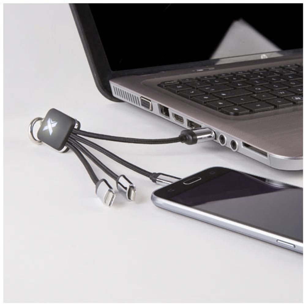 Кабель 3-в-1 SCX.design C15 с брелоком и подсветкой