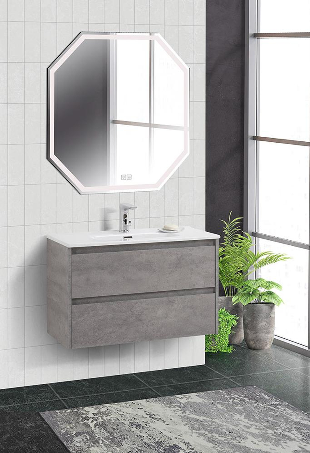 Тумба подвесная с раковиной BelBagno KRAFT 39-800/390-2C-SO-CG