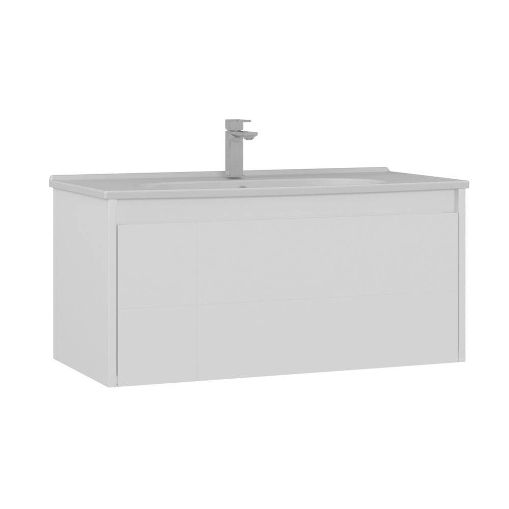 Тумба с раковиной ORKA Likya 100 подвесная, белый матовый