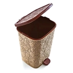 Ведро мусорное с педалью 12 л АЖУРНОЕ бежевое