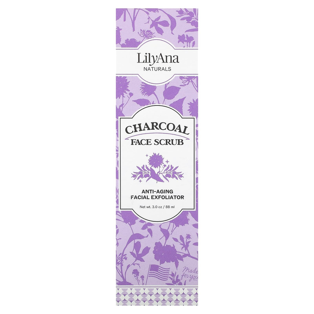 Lilyana Naturals, скраб для лица с древесным углем, 88 мл (3 унции)