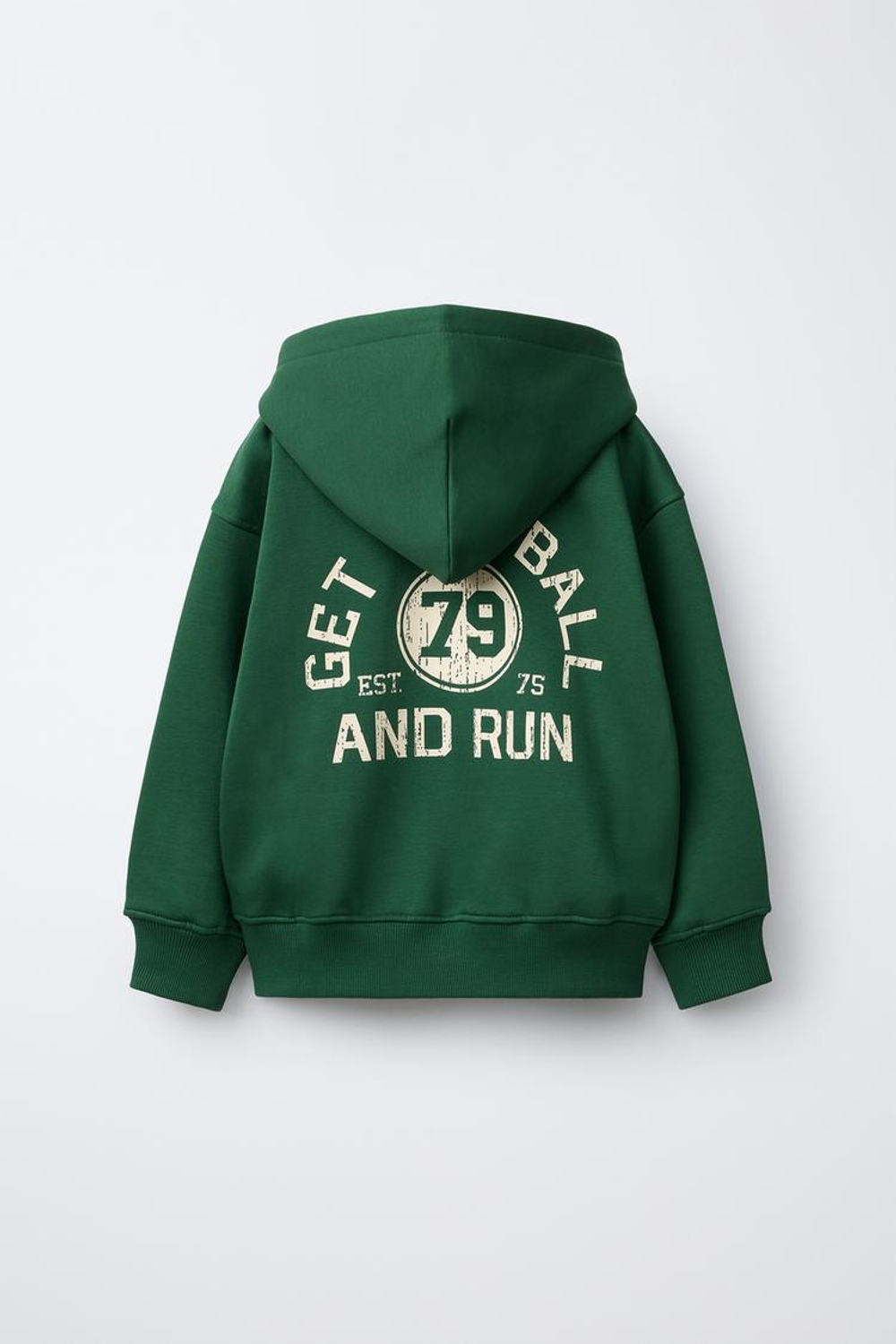 ZARA ХУДИ С НАДПИСЬЮ, ЗЕЛЕНЫЙ