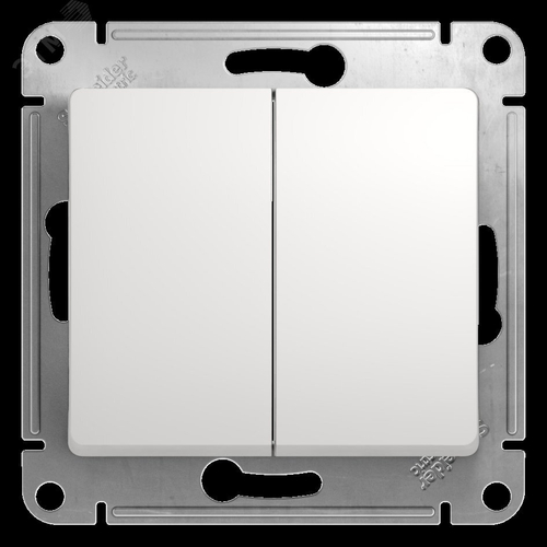 GLOSSA Выключатель двухклавишный в рамку белый сх.5 GSL000151 Systeme Electric