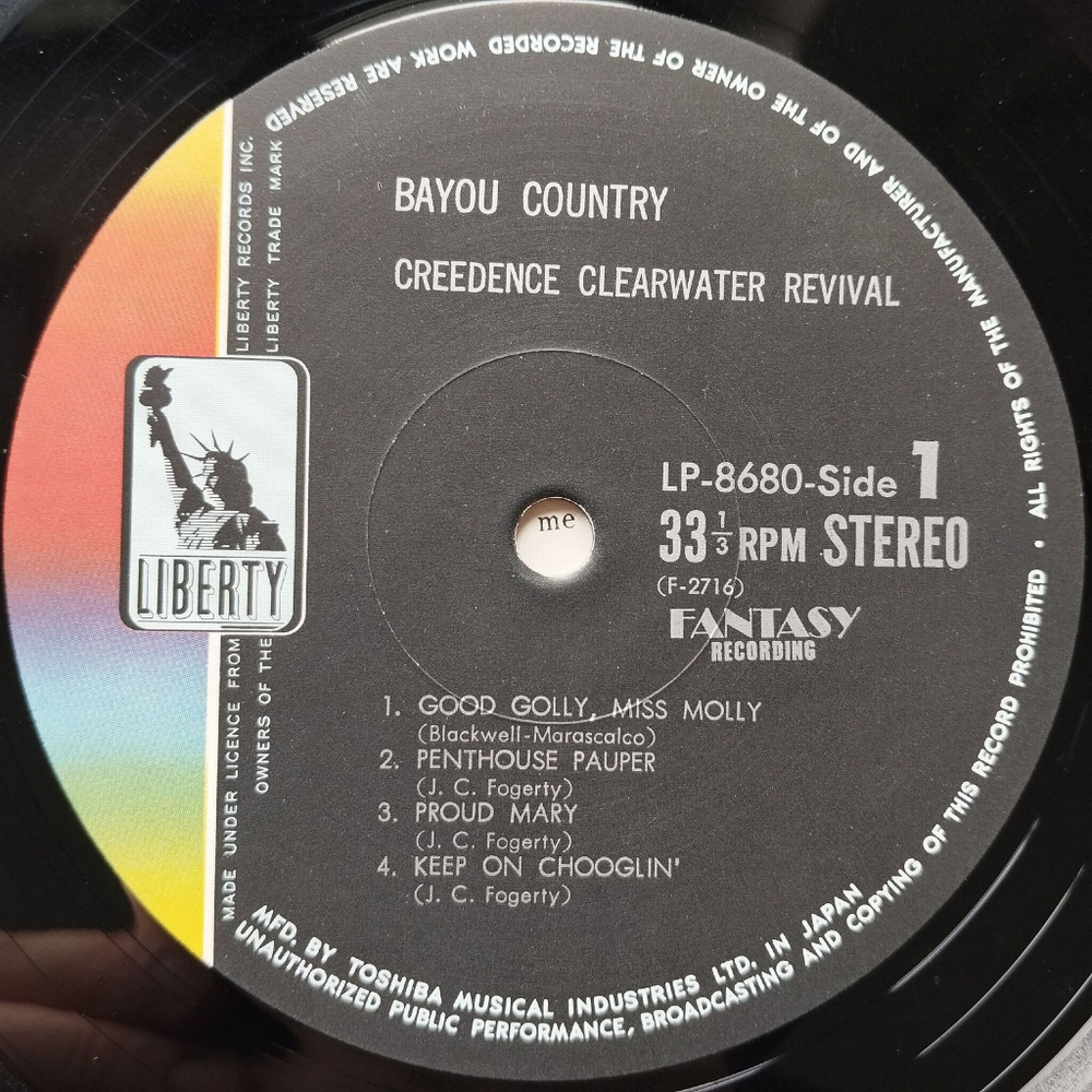 Винтажная виниловая пластинка LP Creedence Clearwater Revival Bayou Country (Japan 1969) (No Obi) Good Golly Miss Molly