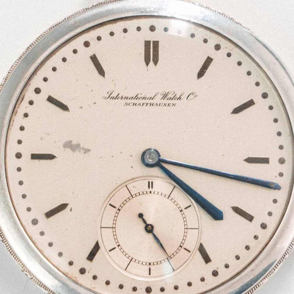 Серебряные карманные часы известного мирового бренда INTERNATIONAL WATCH COMPANY (IWC)