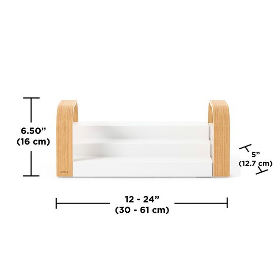 Полка для специй трехъярусная раздвижная bellwood, белая/натуральное дерево