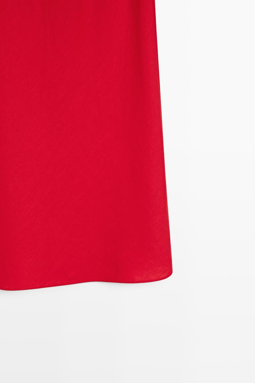 Massimo Dutti Миди-юбка из 100% льна с эластичным поясом, красный