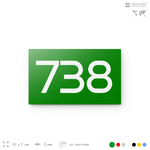 Номер на дверь 738, табличка на дверь для офиса, квартиры, кабинета, аудитории, склада, зеленая 120х70 мм, Айдентика Технолоджи