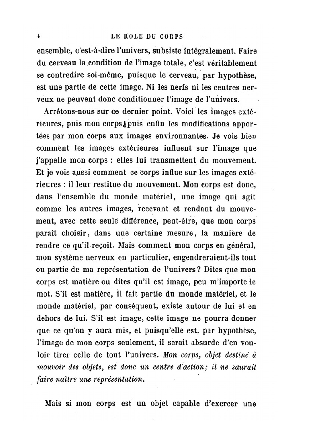 Matière Et Mémoire. Essai Sur La Relation Du Corps À L'esprit | H. Bergson
