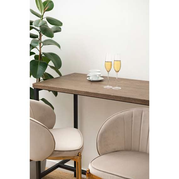 Барный стул Coral серо-бежевый велюр с золотыми ножками