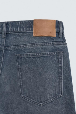 ZARA ДЖИНСЫ STRAIGHT ANKLE FIT, СЕРО-СИНИЙ