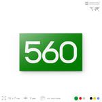 Номер на дверь 560, табличка на дверь для офиса, квартиры, кабинета, аудитории, склада, зеленая 120х70 мм, Айдентика Технолоджи