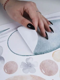 Интерьерные виниловые наклейки большие воздушные шары на стены в детскую, дома, облака, пейзаж