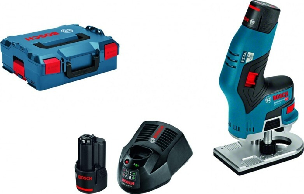 Фрезер аккумуляторный BOSCH GKF 12V-8 06016B0000 2х3,0Ач, кейс L-Boxx