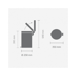 Ведро для мусора Brabantia Silent красное 12л схема