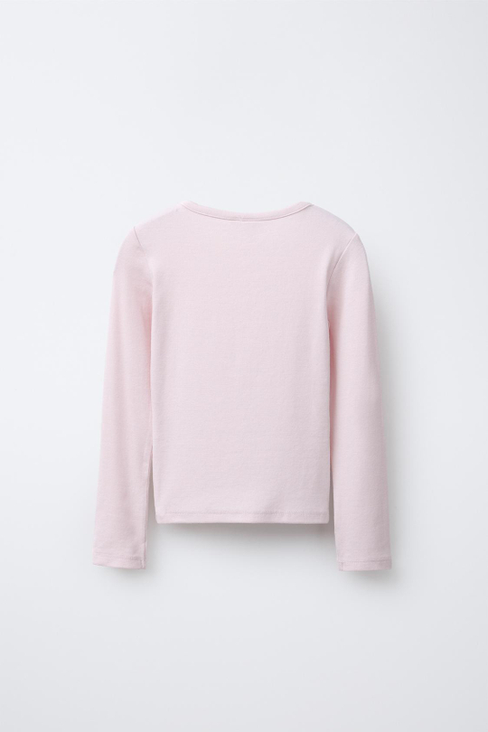 ZARA ОДНОТОННАЯ ФУТБОЛКА С МОДАЛОМ, ЦВЕТ РОЗОВОГО ДЕРЕВА