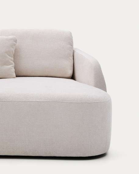 Трехместный диван-кровать Laira 246 см с правым шезлонгом, шенилл цвета экрю