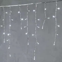 Гирлянда Бахрома 3,1*0,5 м., 24В., 150 холодно белых LED ламп, провод прозрачный ПВХ, IP54, LTC (PIL150-10-1W)