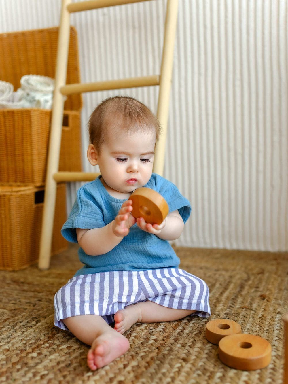 Шорты муслиновые "Полоска Жемчуг" 0+