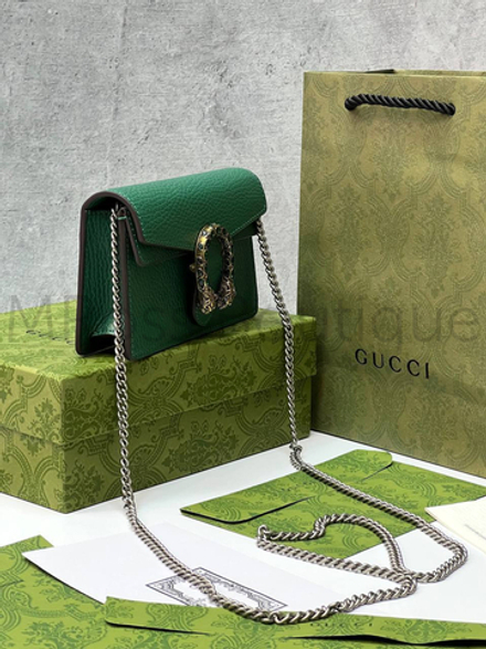 Маленькая зеленая женская сумка Gucci Dionysus