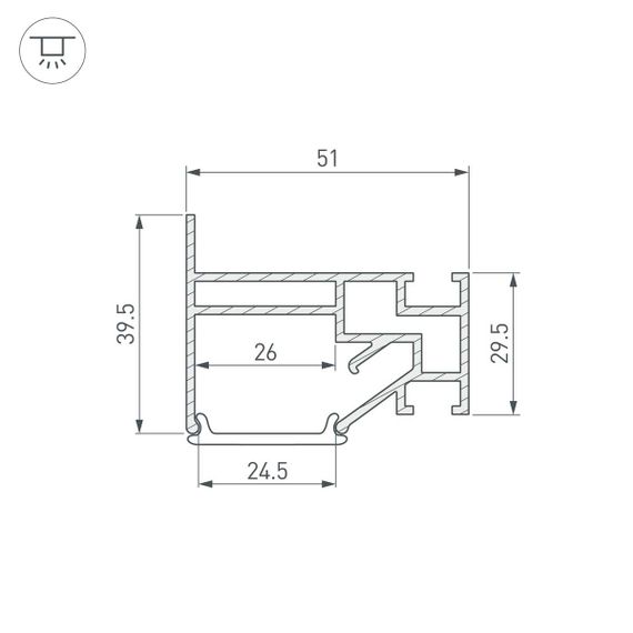 Профиль для натяжного потолка Arlight Stretch-25-Wall-Side-2000 040061