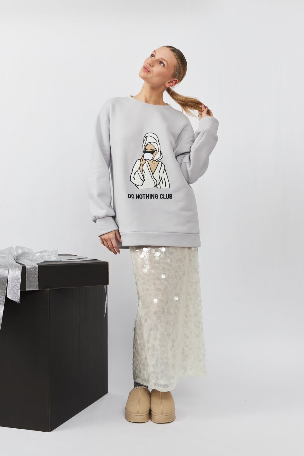 СВИТШОТ DO NOTHING CLUB ASH GREY