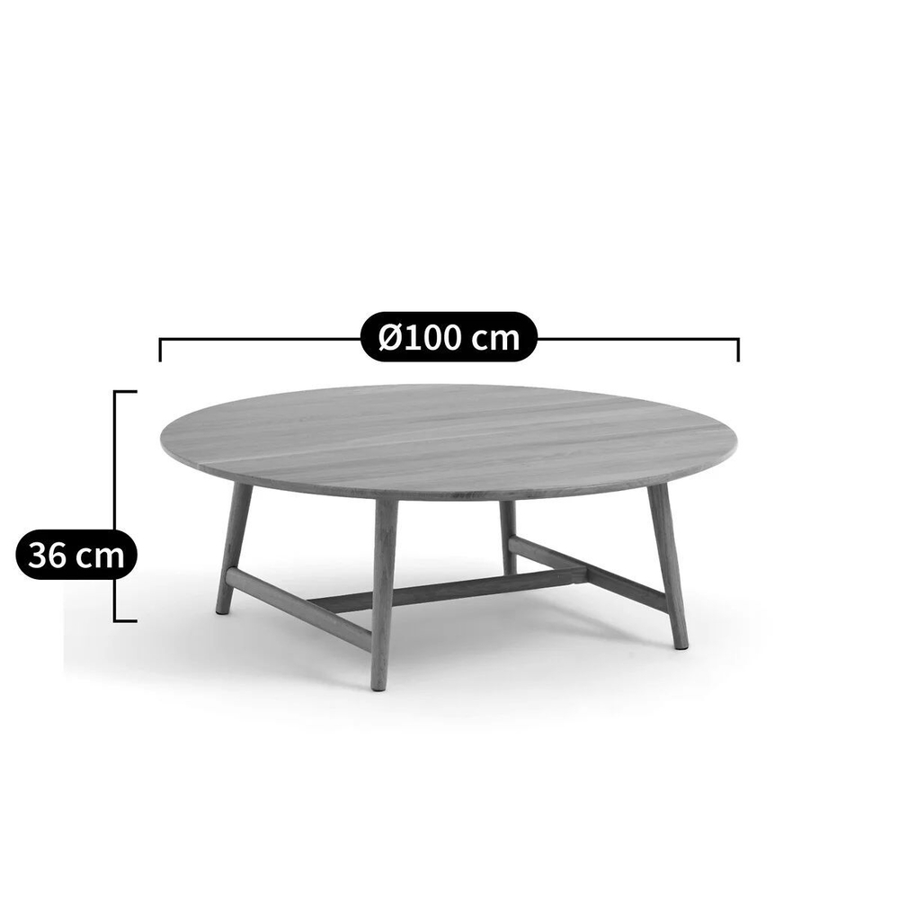 Стол кофейный Хаше 100х100х36 круглый дубовый