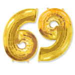 Шар фольгированный Цифра 6 101 см (Золотой)