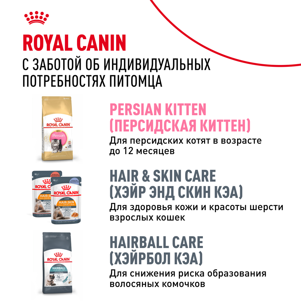 Royal Canin Persian Adult Корм сухой сбалансированный для взрослых персидских кошек от 12 месяцев 0,4 кг