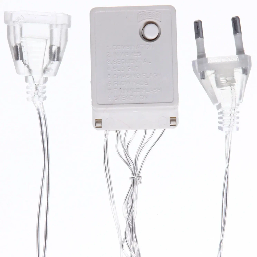 Гирлянда для дома БАХРОМА 2,0м*0,6м 50 ламп LED, с насадками Капля, Теплый белый (возможность соединения)