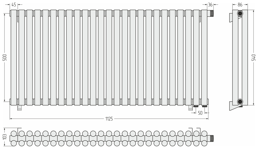 Сунержа Эстет-11 EU50 500х1125 25 секций