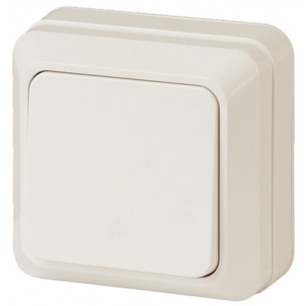 Выключатель Intro Quadro 2-101-02 одноклавишный 10А-250В, IP20, ОУ, слоновая кость
