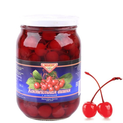 Вишня коктейльная с веточкой «DELCOFF» 720 мл б/к