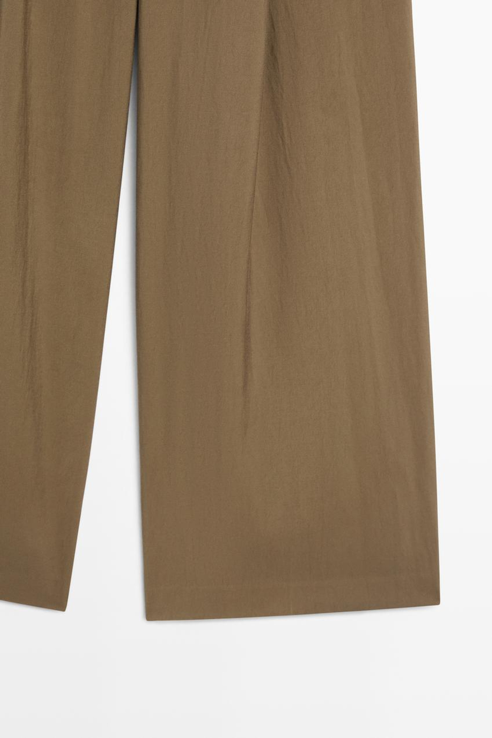 Massimo Dutti Драпированные укороченные широкие брюки, хаки