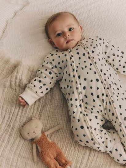 Теплый комбинезон на молнии для малышей Next K79-512, Бежевый