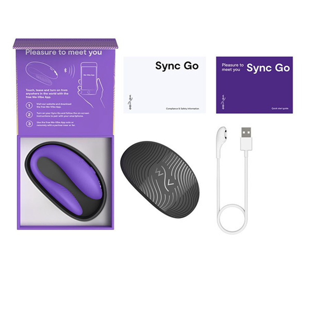 Фиолетовый вибромассажер 7,5см для пар We-Vibe Sync Go SNSY5SG4