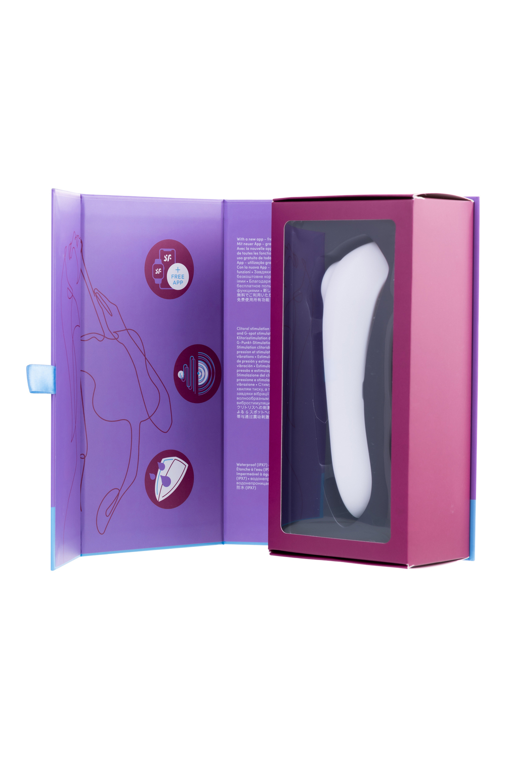 Вакуум-волновой бесконтактный стимулятор клитора Satisfyer Dual Pleasure, силикон, белый, 17,9 см.