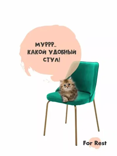 Стул "Флорес" 1 шт. Антивандальная ткань, Золотые ножки