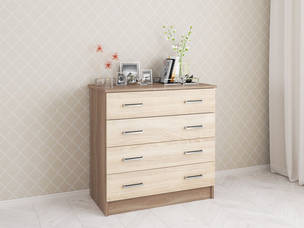 Комод длинный Катрин 3, ясень шимо/дуб сонома