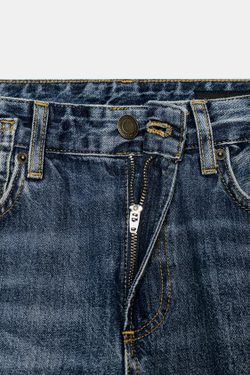 ZARA ДЖИНСЫ ПРЯМОГО КРОЯ СО СРЕДНЕЙ ПОСАДКОЙ — ZW COLLECTION, СИНИЙ