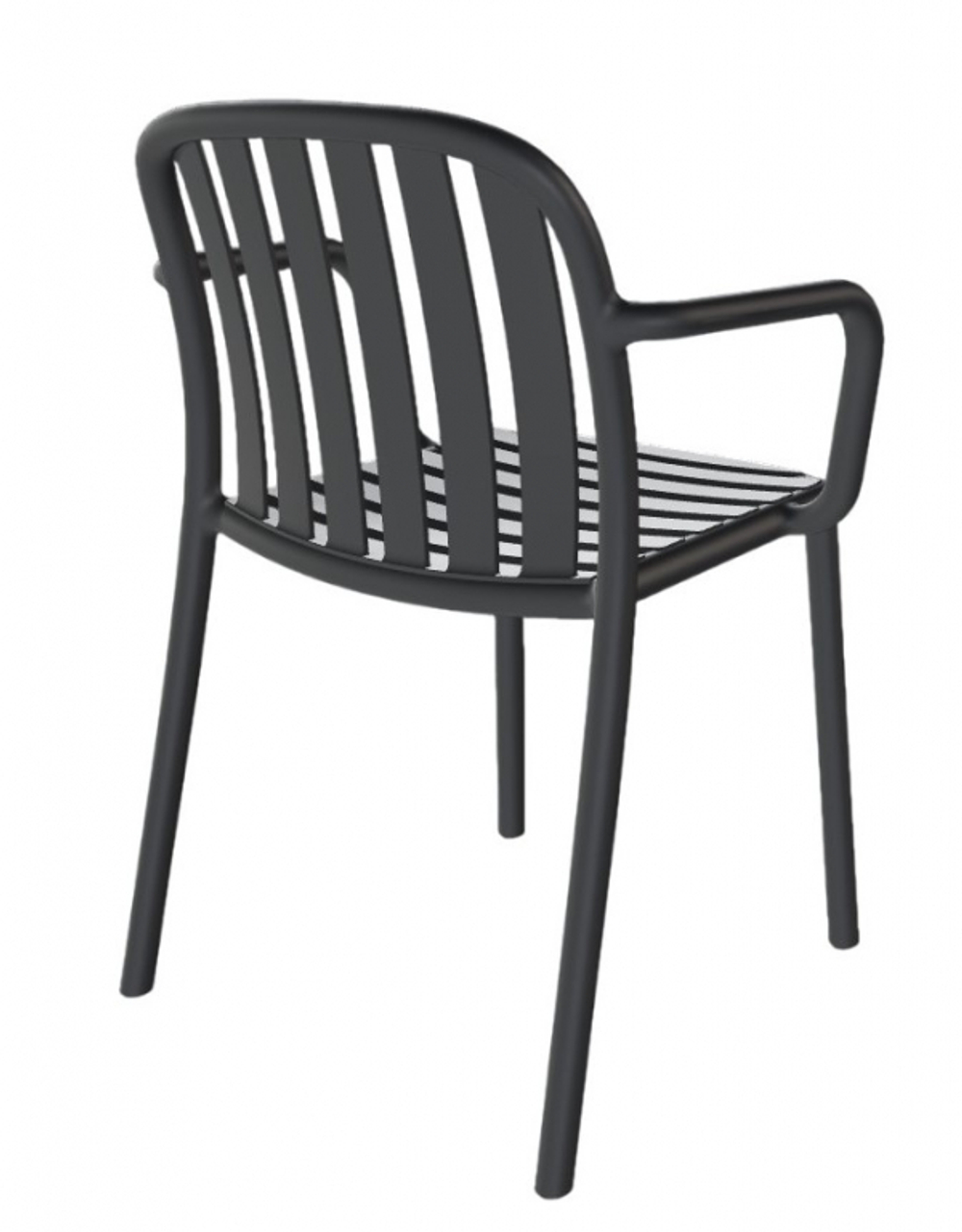 Кресло пластиковое Papatya Galata-K, антрацит