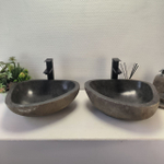 Раковина из речного камня ПАРА! RS-63698 45*41*15 2шт 0126