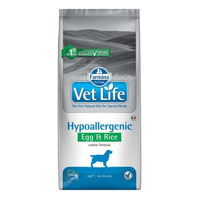 Farmina Vet Life Dog Hypo Egg&Rice - корм диета для собак при пищевой аллергии и непереносимости (яйцо с рисом)