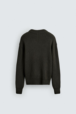 ZARA ДЖЕМПЕР С ВОРОТНИКОМ PERKINS, ХАКИ