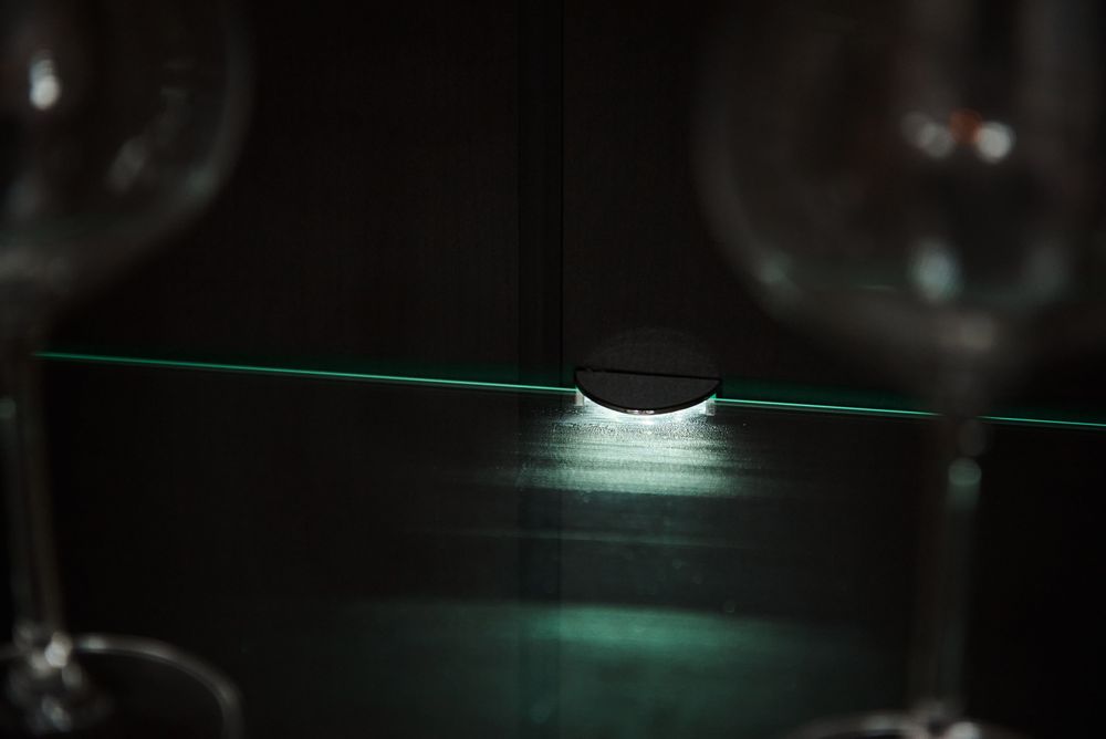 Коллекция Клео Шкаф Витрина малая 2хст. Дуб Юкон/Ателье темное (Набор)