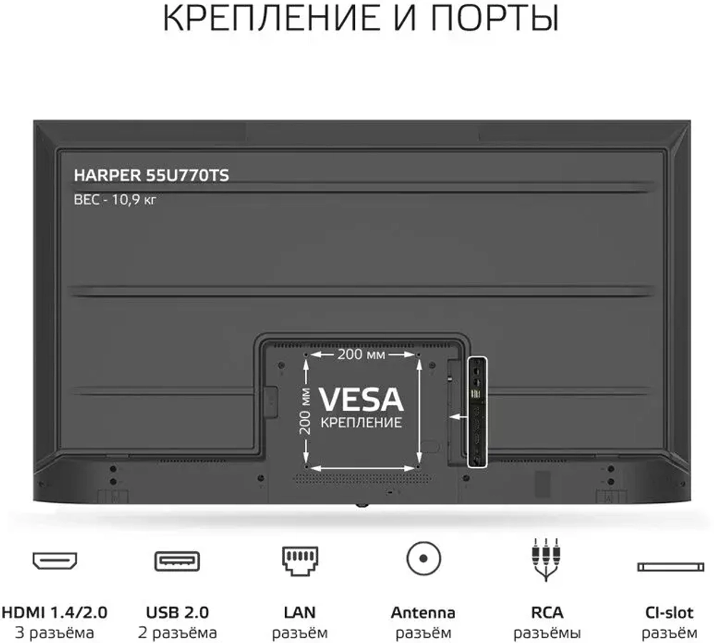 Телевизор HARPER 55U770TS