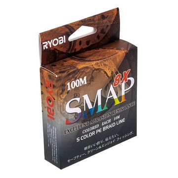 Шнур SMAP PE8X-100M 2.5# Multi Colour 0,26мм Ryobi