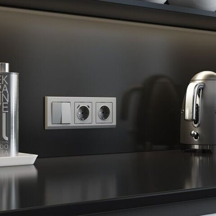 Рамка на 3 поста Stark (серебряный матовый)